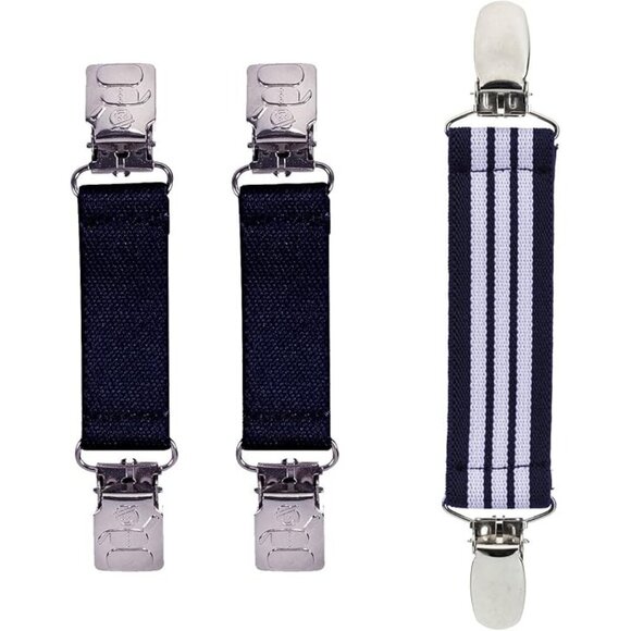 Hold’Em Mitten & Hat Clip Set Toddler Kids Sturdy Super Tight Grip - Navy White - Picture 1 of 6